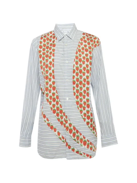 Comme Des Garçons Pre-Owned striped strawberry-print shirt