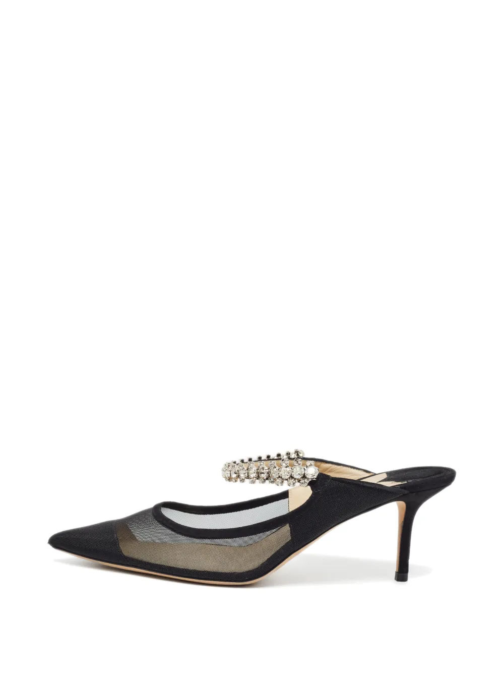 Jimmy Choo Pre-Owned Bing 100 crystal-embellished suede heeled pumps - Schwarz