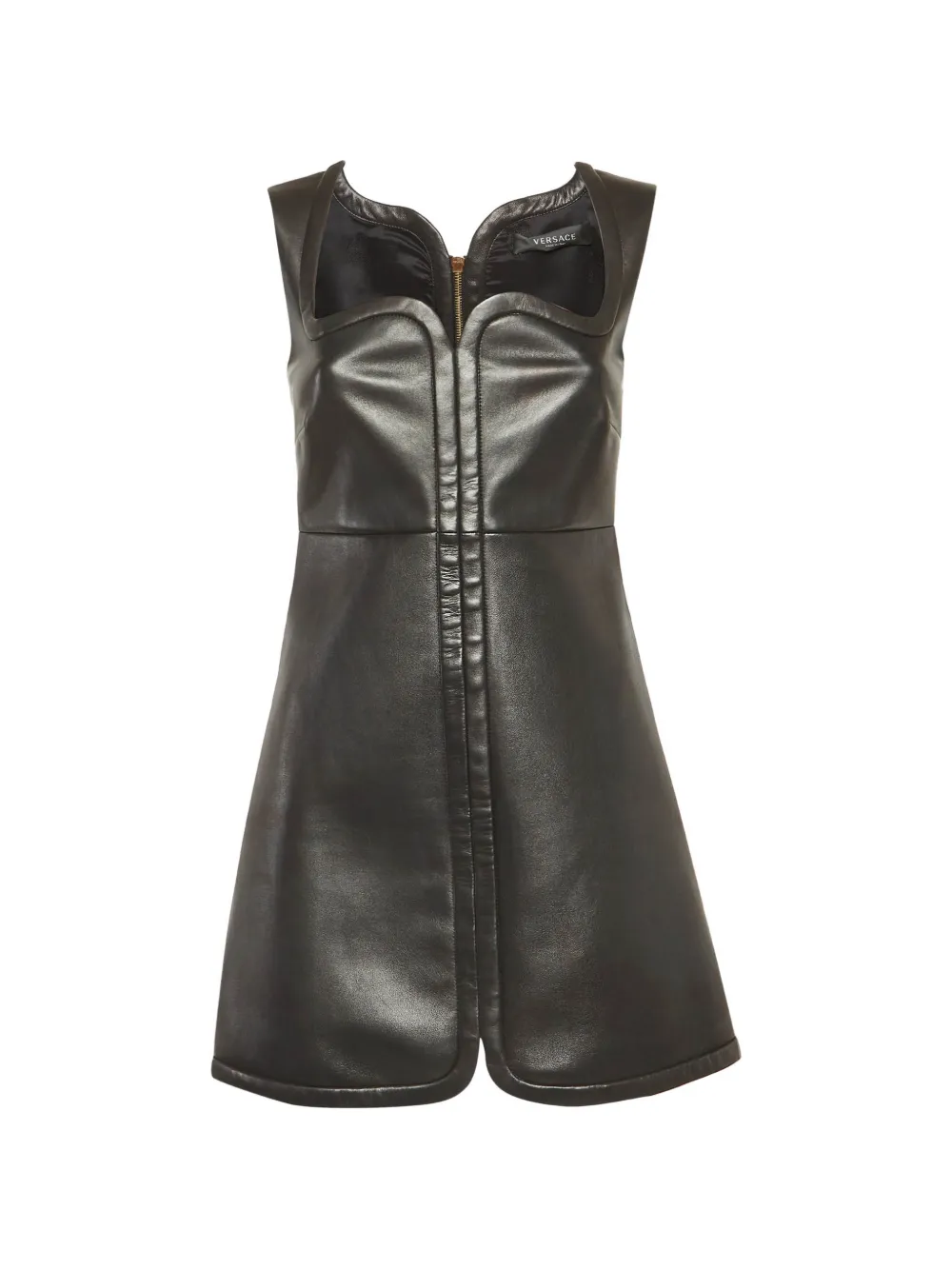 Versace Pre-Owned Abito smanicato in pelle - Nero