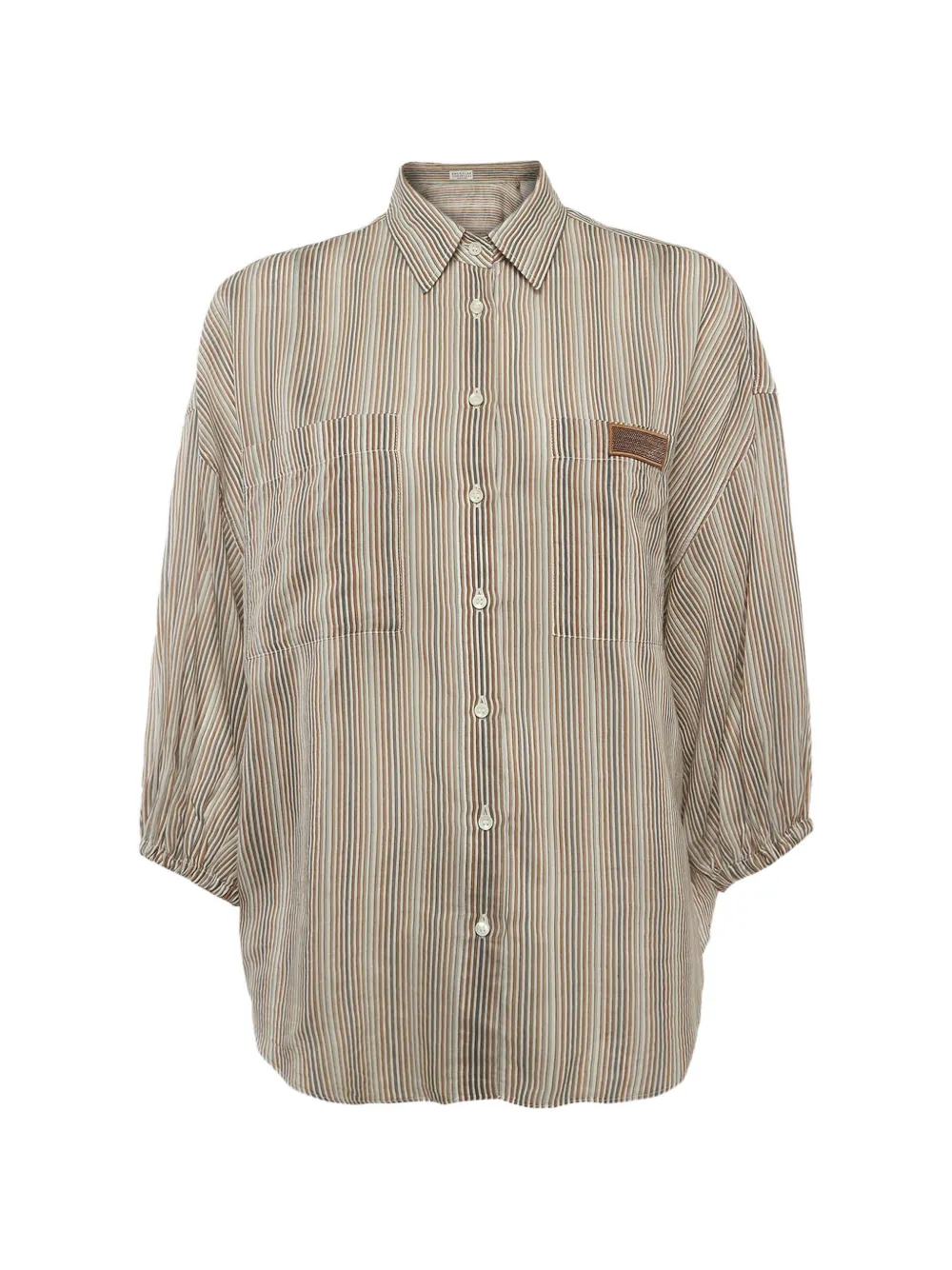 Brunello Cucinelli Monili striped shirt - Neutrals