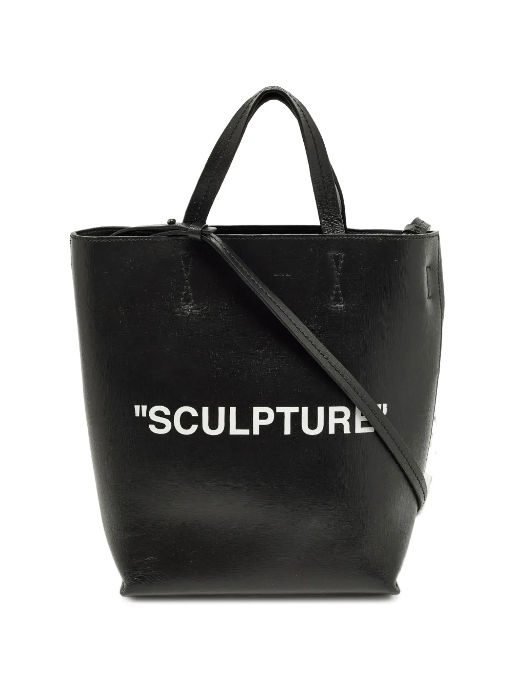 Off-White Pre-Owned Sculpture leather tote bag - Nero