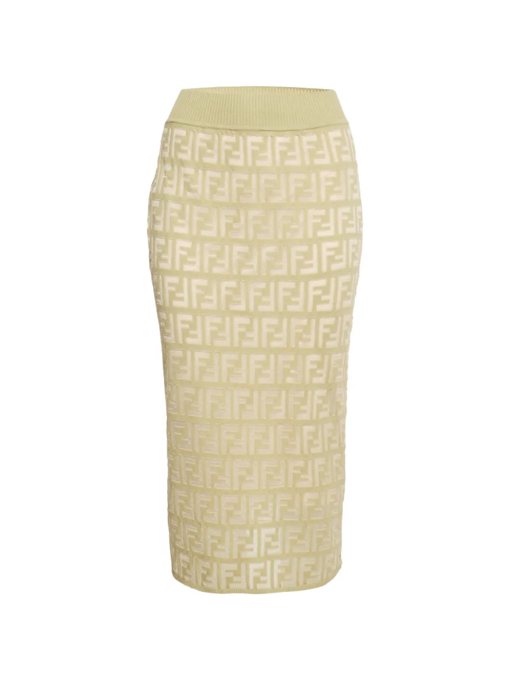 Fendi Pre-Owned Gonna midi con logo FF - Verde