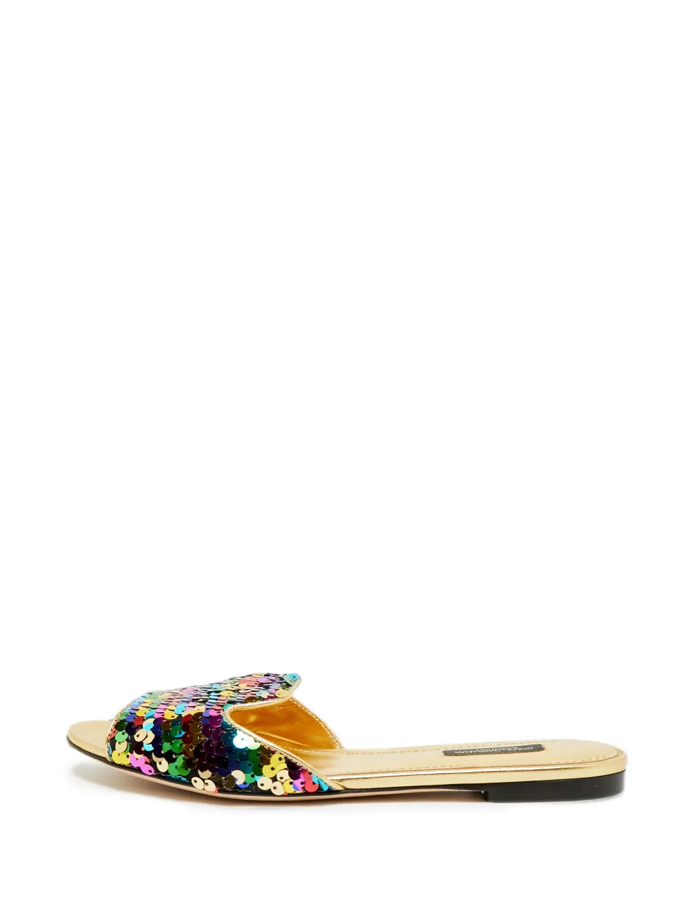 Dolce & Gabbana Pre-Owned Bellucci sequin-embellished slides - Nude