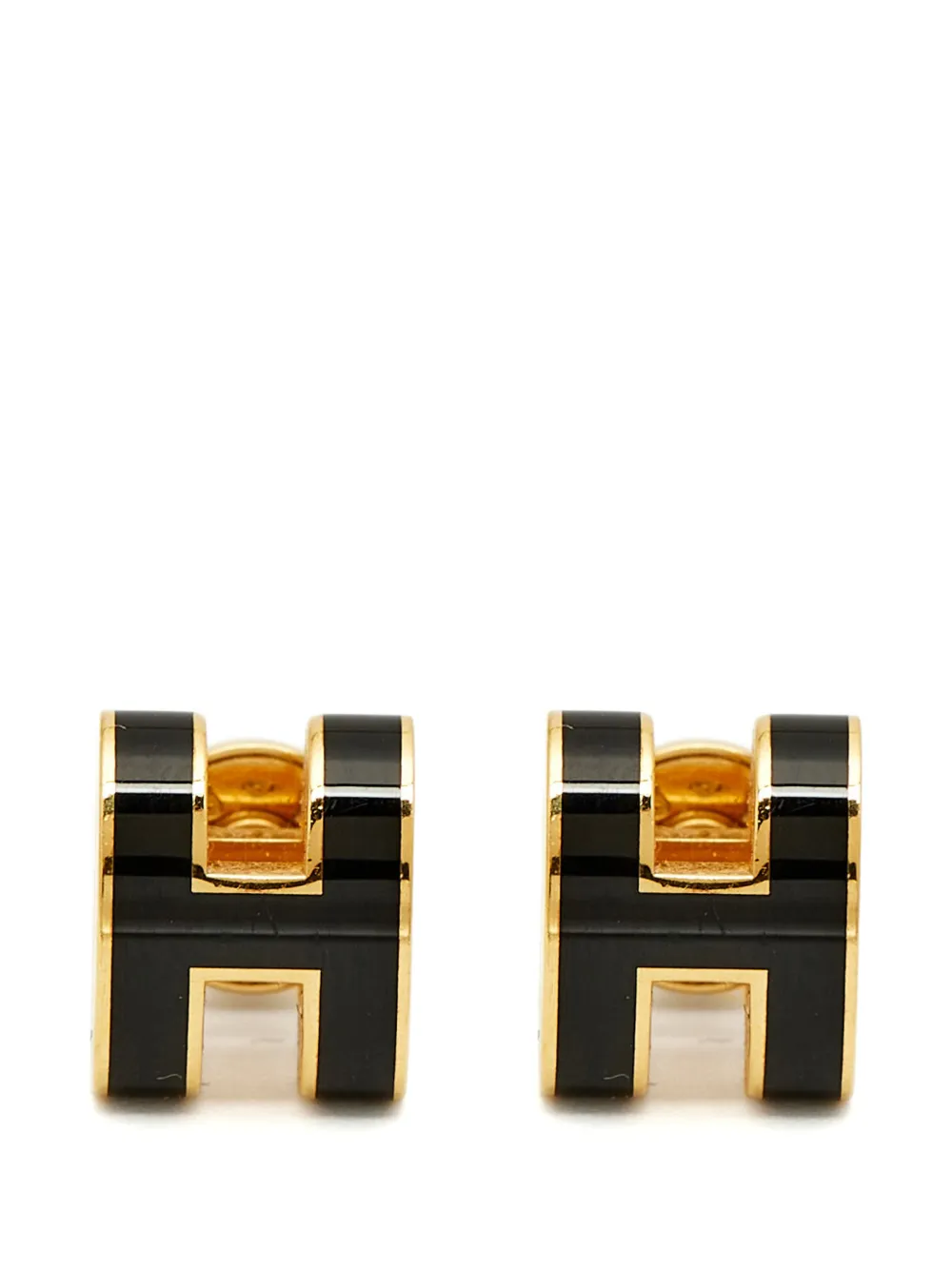 Hermès Pre-Owned Mini Pop H enamel earrings - Oro