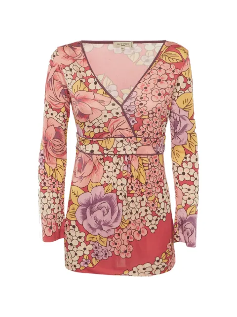 Etro Pre-Owned floral-print V-neck top