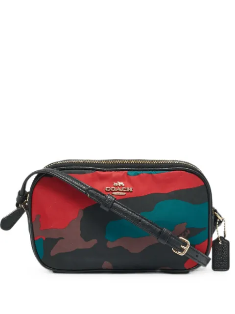 Coach camo-print double-zip cross body bag