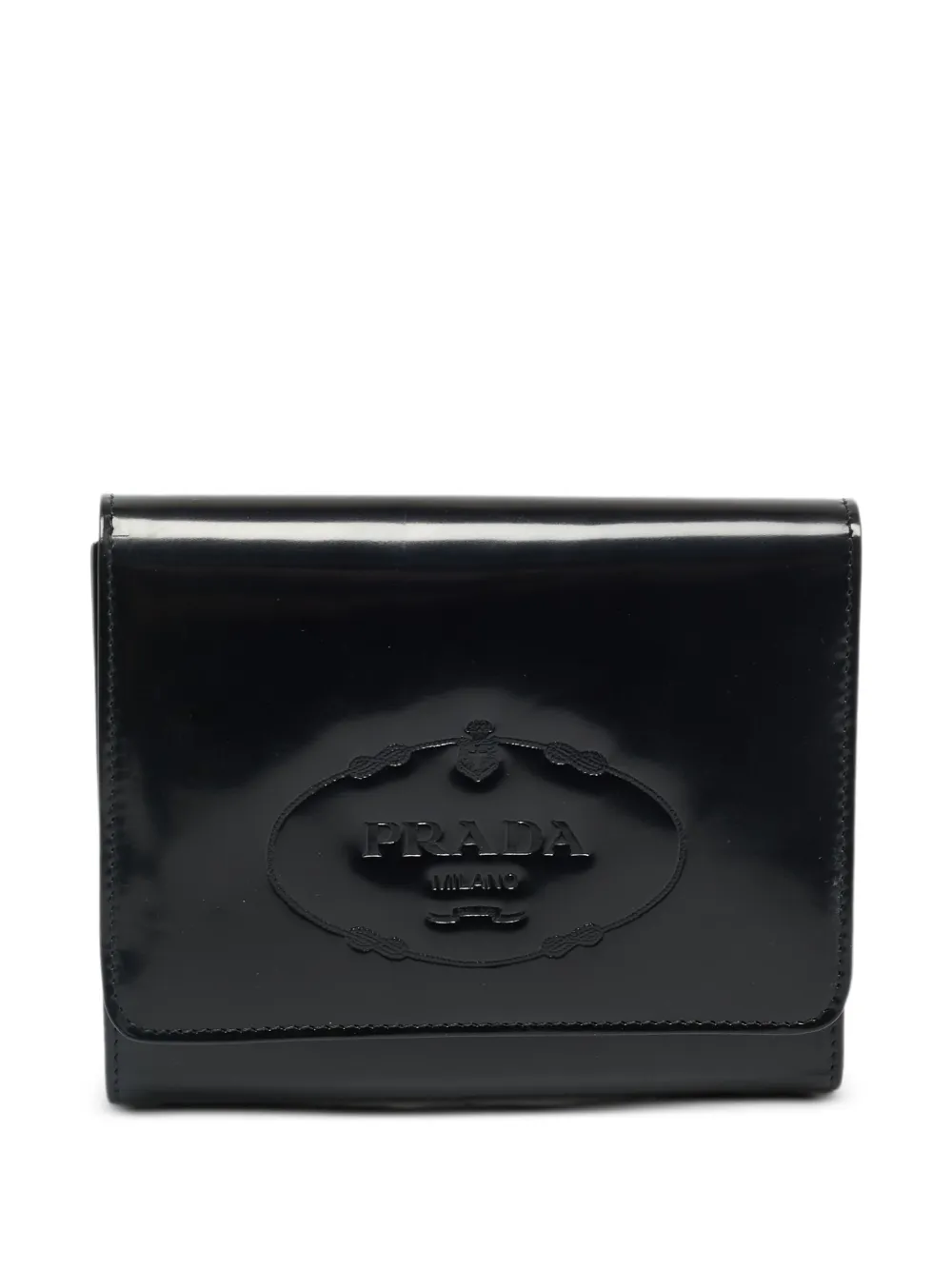 Prada Pre-Owned Spazzolato trifold wallet - Nero