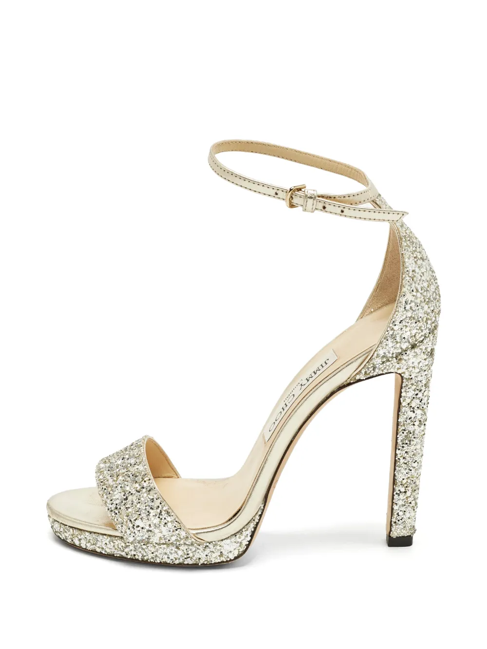 Jimmy Choo Pre-Owned Misty glitter-detail heeled sandals - Silber