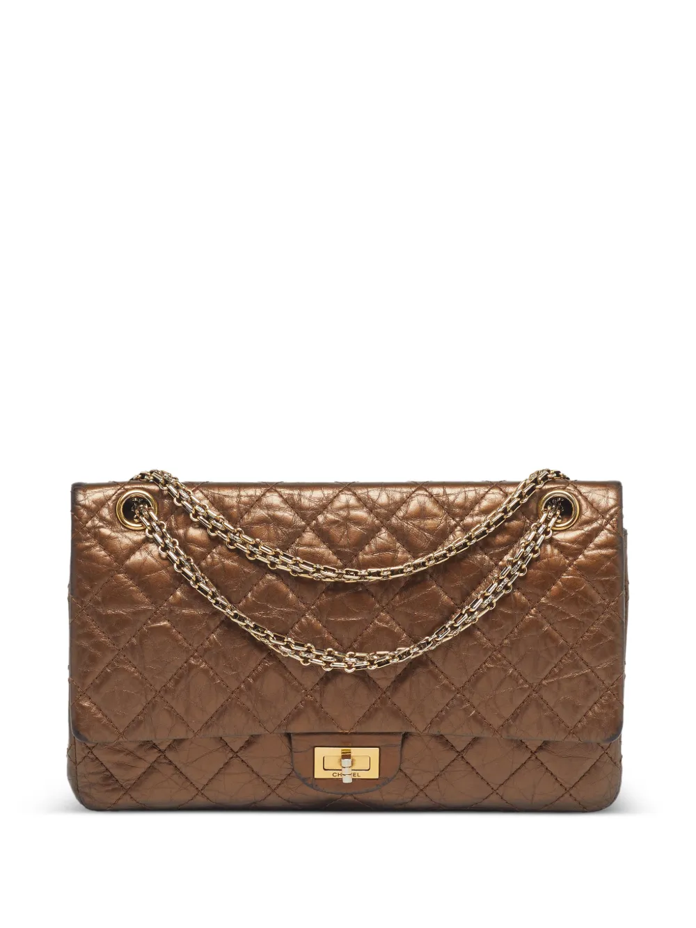 CHANEL Pre-Owned 2014 Reissue 2.55 diamond-quilted cross body bag - Brown