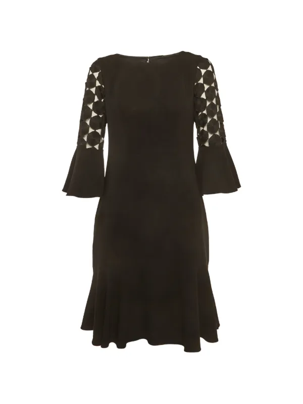 semi formal tea length dresses with sleeves Black Midi Dress, Puff Sleeve Dress, Elegant Outfit for Evenings, Receptions, and Special Occasions orderstatus_repeat