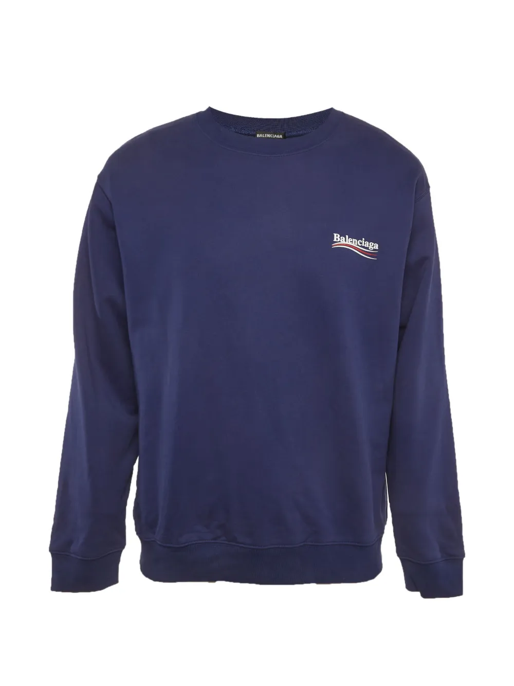 Balenciaga Pre-Owned logo-print cotton sweatshirt - Blu