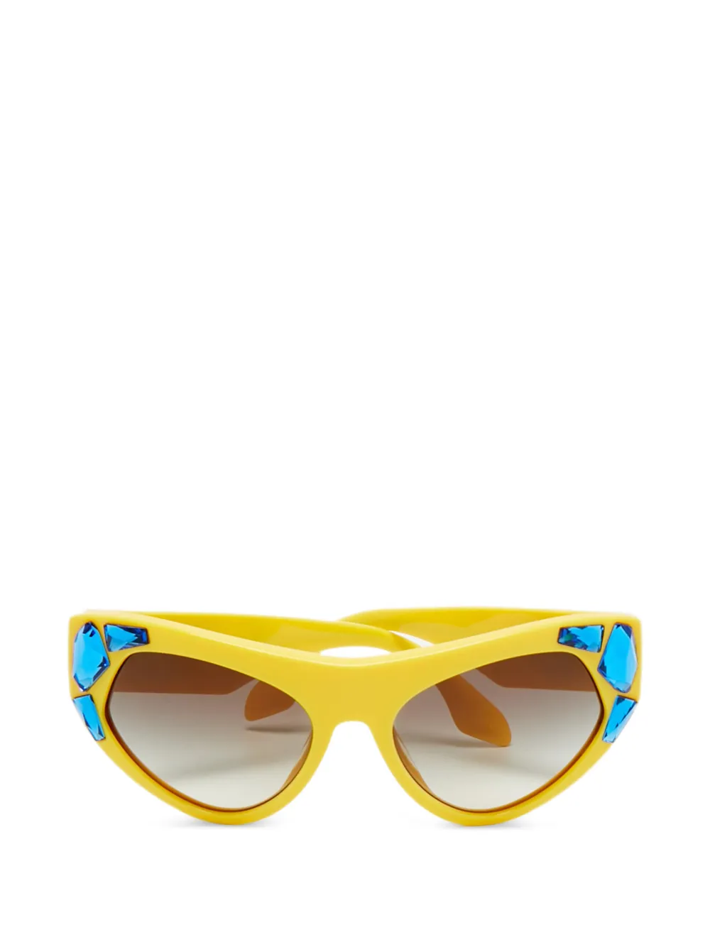Prada Pre-Owned crystal-embellished cat-eye sunglasses - Giallo