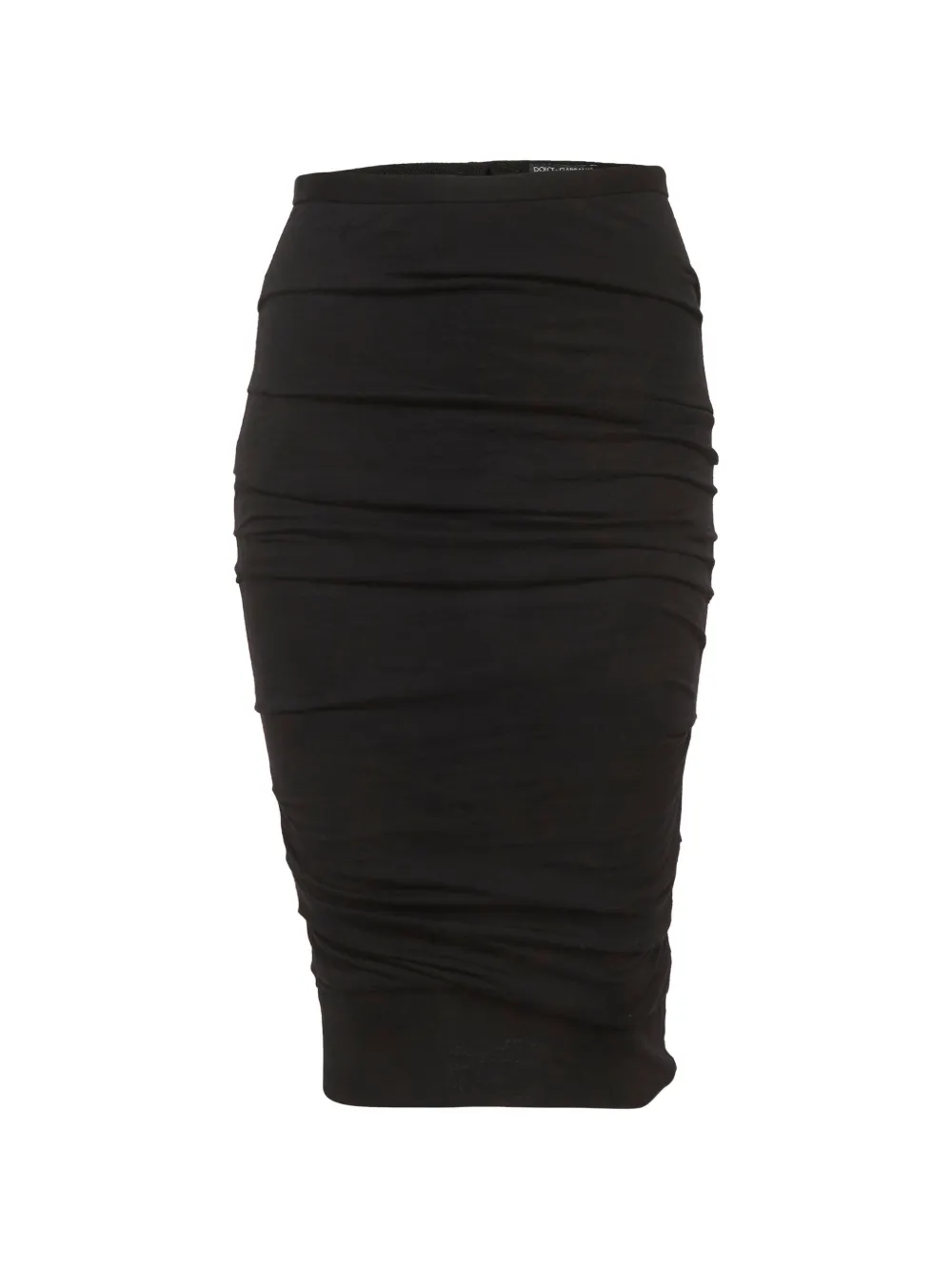 Dolce & Gabbana Pre-Owned ruched pencil wool midi skirt - Nero