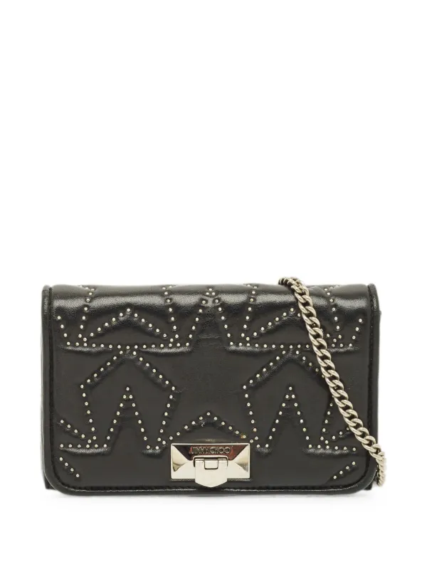 Jimmy Choo Pre-Owned Helia star-studded Shoulder Bag | Black