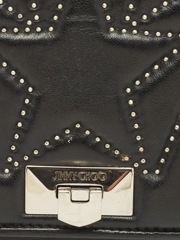 Jimmy Choo Pre-Owned Helia star-studded Shoulder Bag | Black