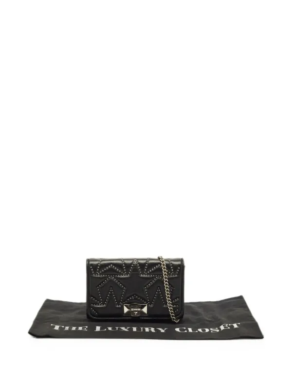 Jimmy Choo Pre-Owned Helia star-studded Shoulder Bag | Black