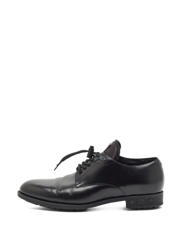 Louis Vuitton Pre-Owned LV Harness Leather Derby Shoes | Black