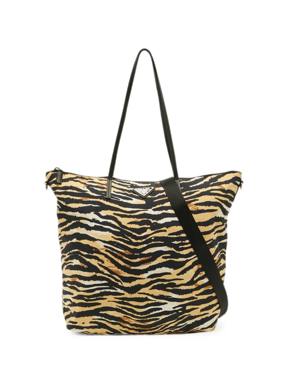 Prada Pre-Owned Tessuto animal-print tote bag - Toni neutri