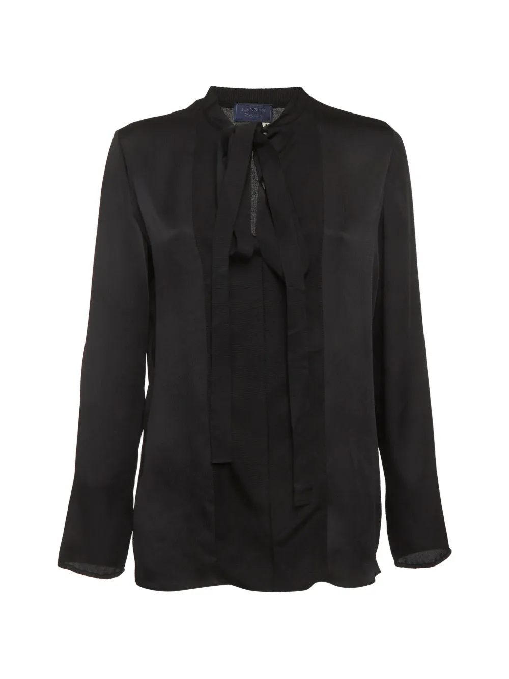 Lanvin Pre-Owned crinkled pussy-bow blouse - Nero
