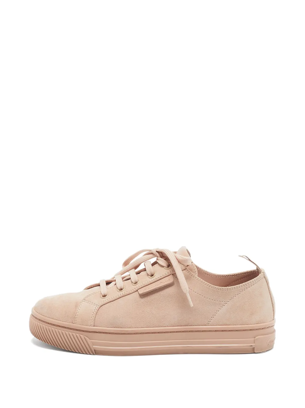 Gianvito Rossi lace-up fastening suede sneakers - Nude