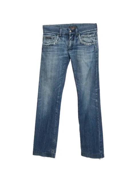 Dolce & Gabbana Pre-Owned узкие джинсы с эффектом потертости