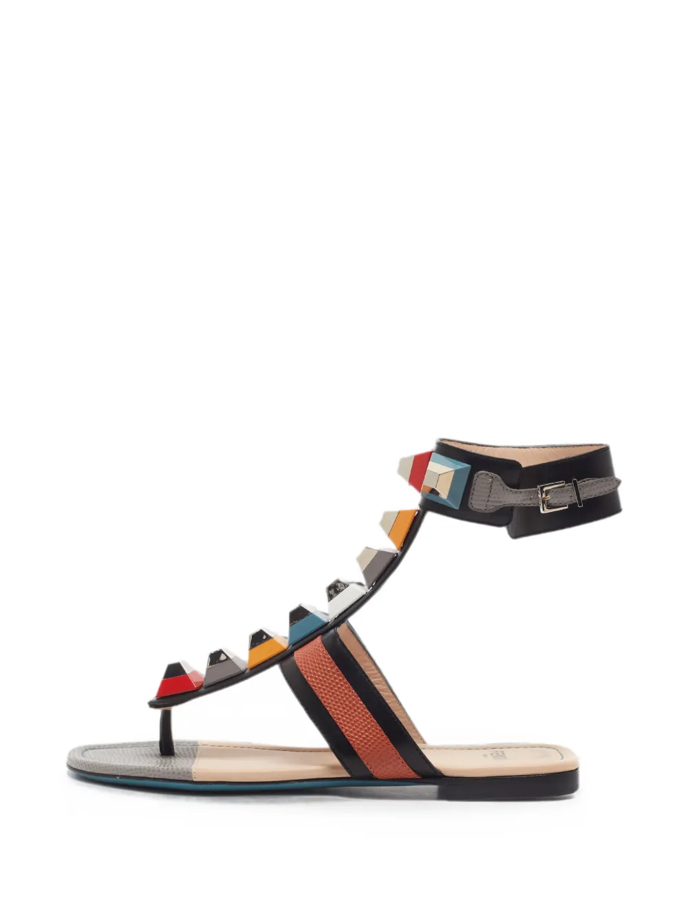 Fendi Pre-Owned Sandali con borchie - Nero