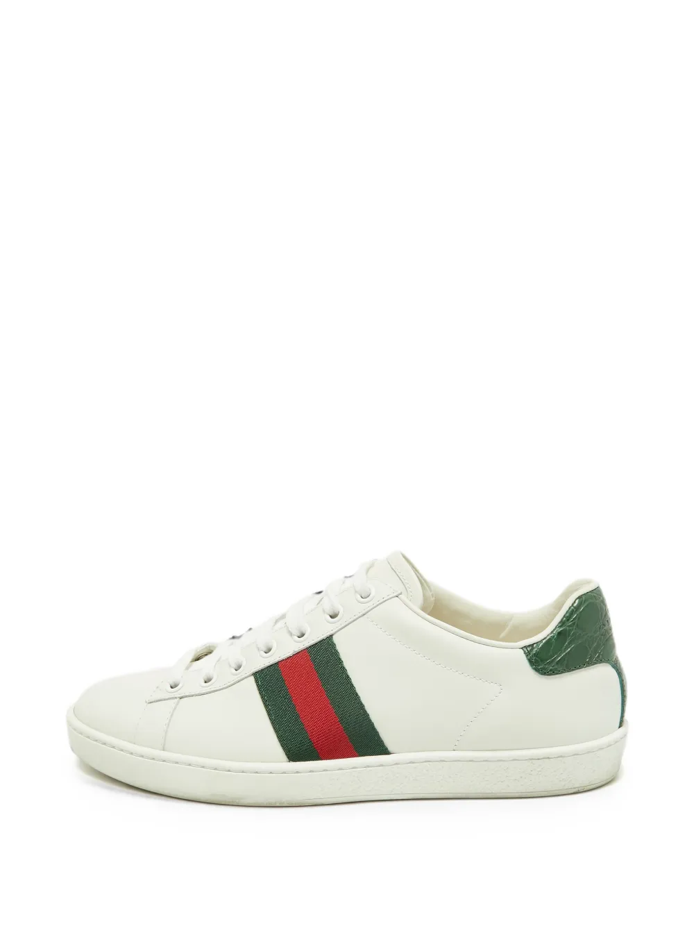 Gucci Pre-Owned Ace croc-embossed sneakers - Weiß