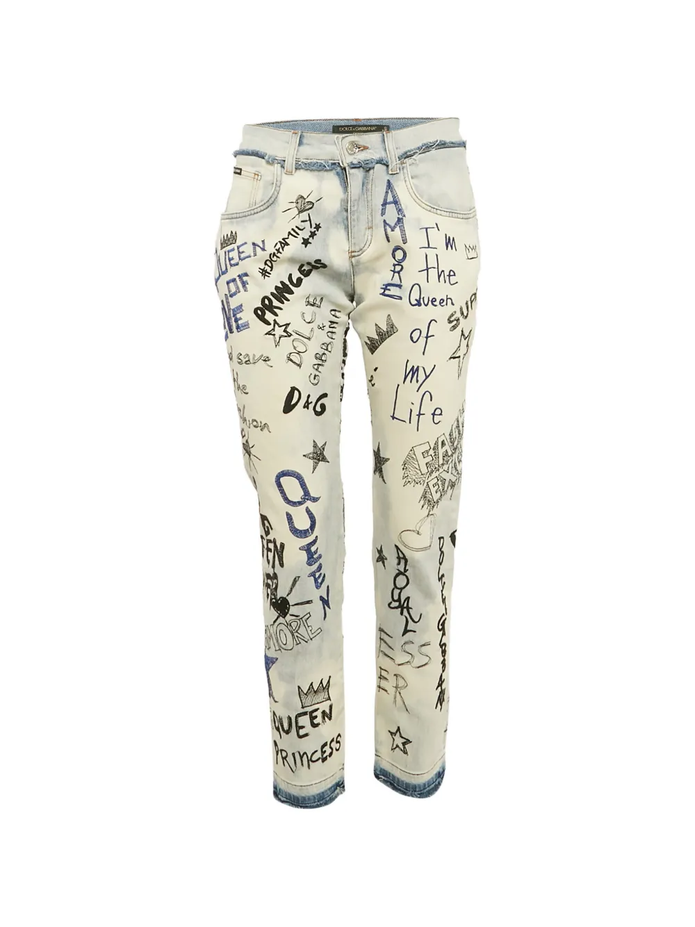 Dolce & Gabbana Pre-Owned embroidered boyfriend jeans - Blu