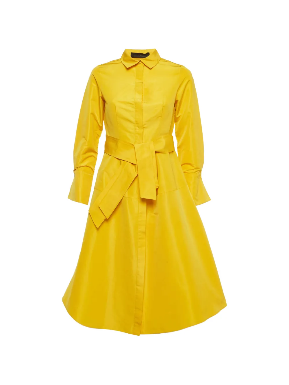 Carolina Herrera Vintage long-sleeve belted midi shirt dress - Giallo