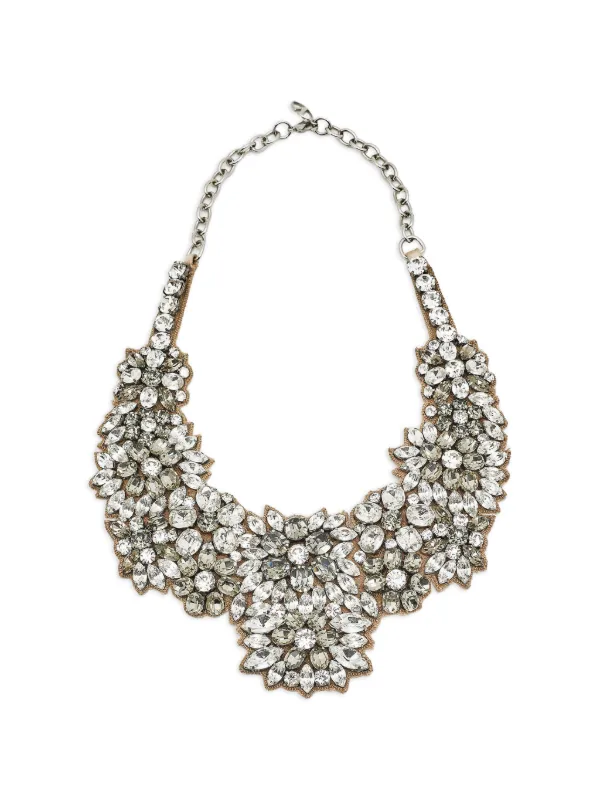 Valentino Garavani Pre-owned Crystal-embellished Necklace in Silver