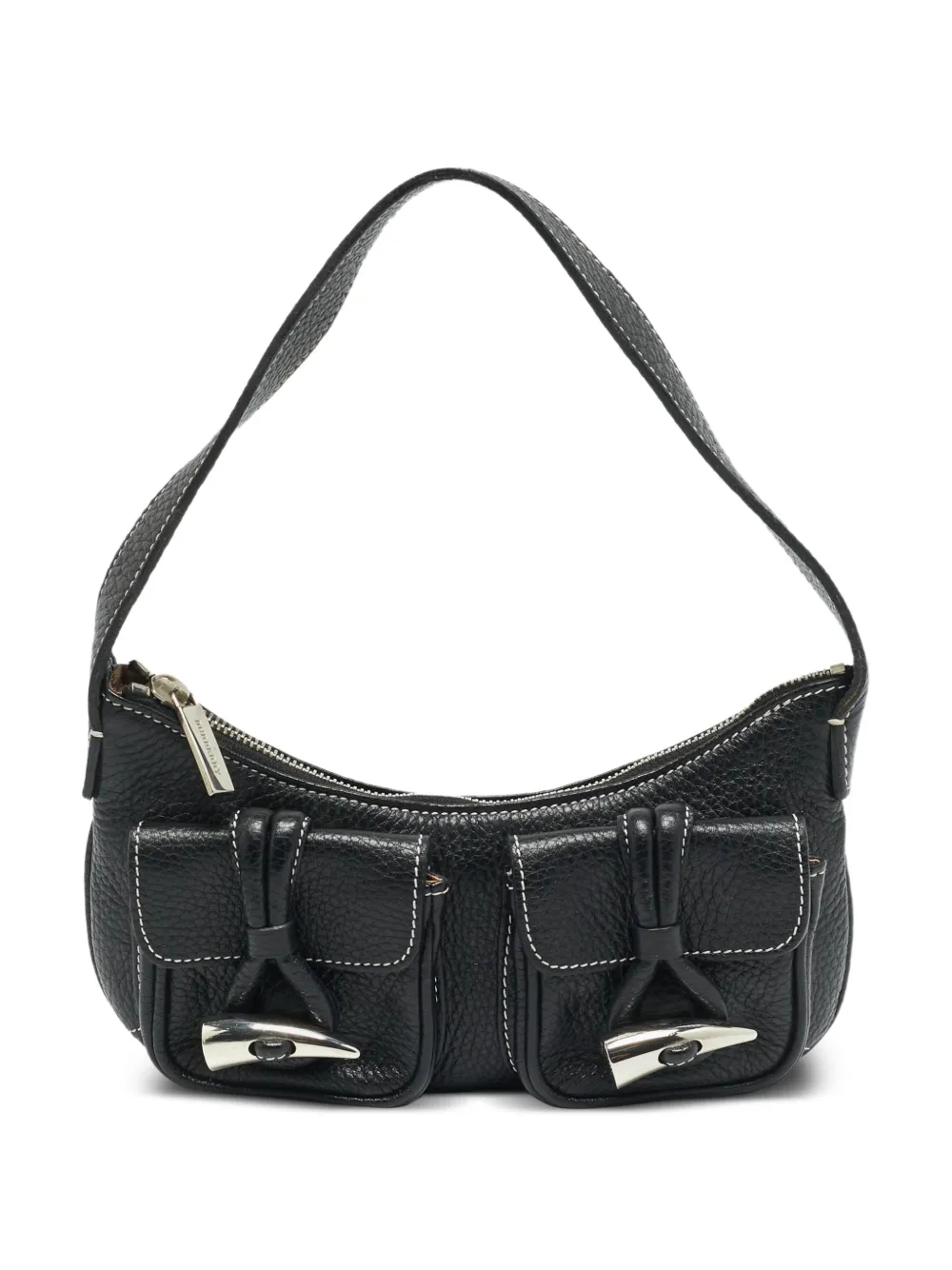 Burberry Pre-Owned double-pocket leather shoulder bag - Nero