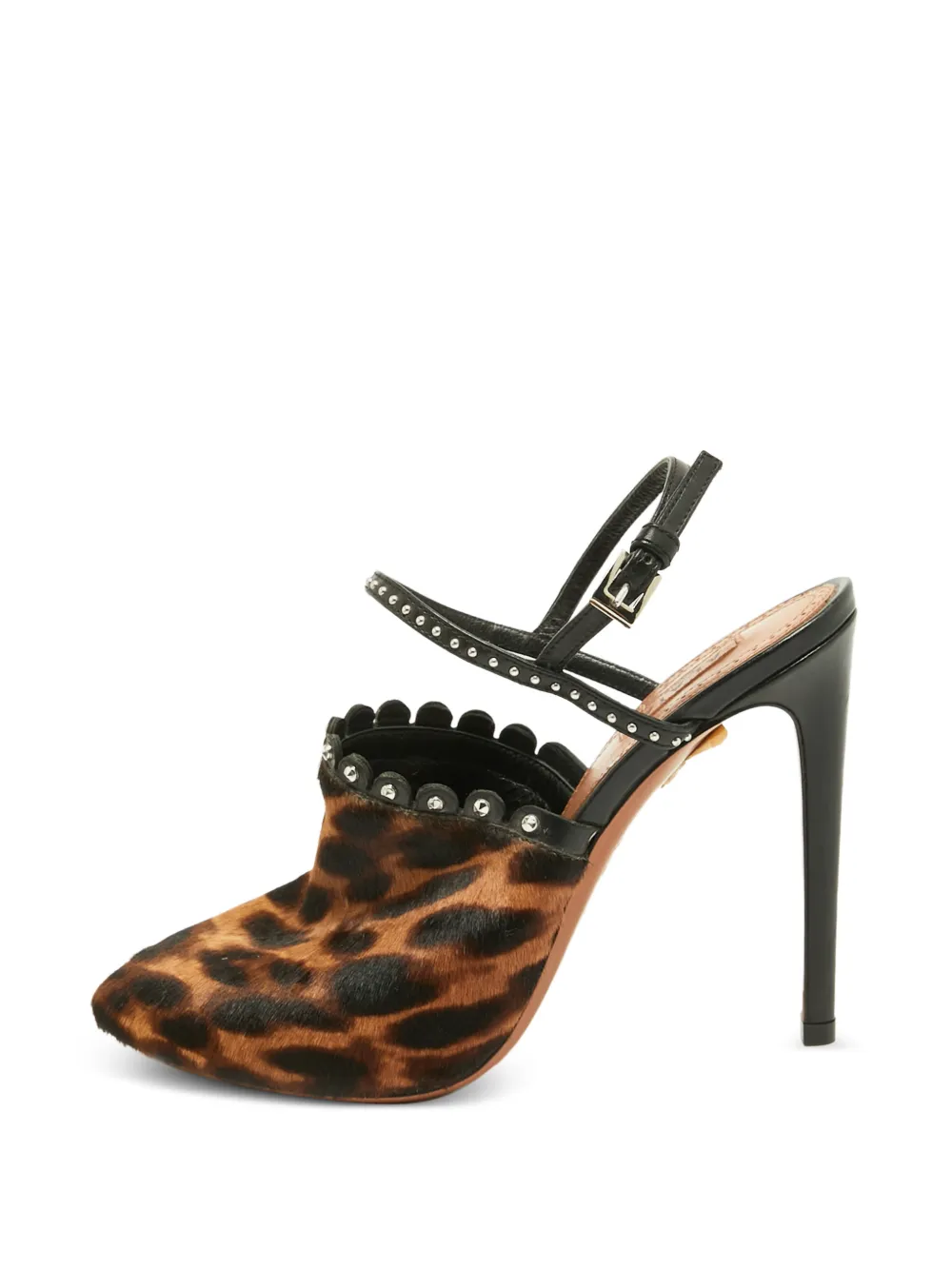Alaïa Pre-Owned escarpins à talon cloutés à imprimé léopard - Marron Alaïa Pre-Owned escarpins à talon cloutés à imprimé léopard - Marron