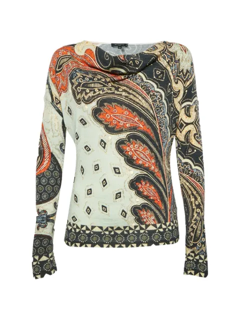 Etro Pre-Owned paisley-print cowl-neck top