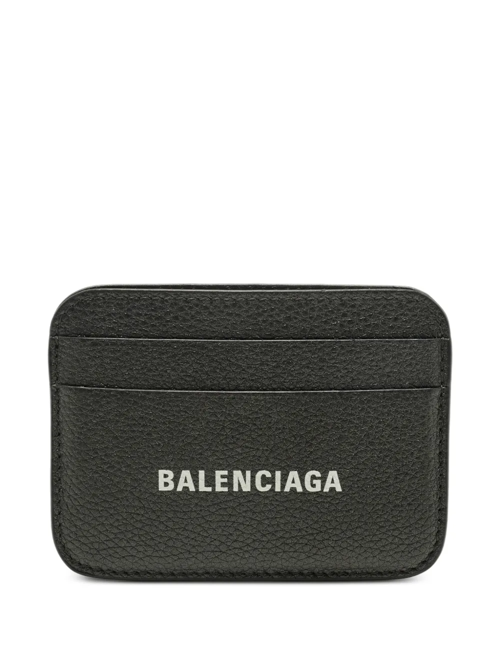Balenciaga Pre-Owned logo-print leather card holder - Grigio