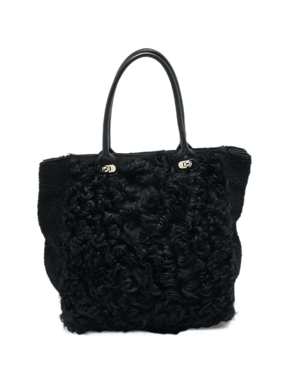 Marni Pre-Owned 2011 shearling tote bag - Nero