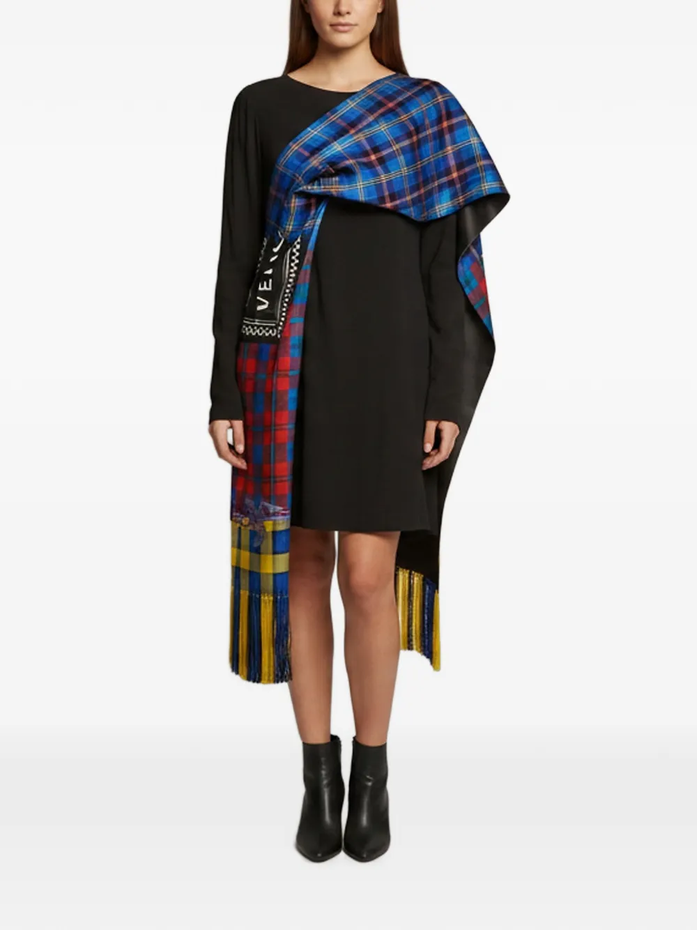 Versace Pre-Owned Abito corto tartan - Nero