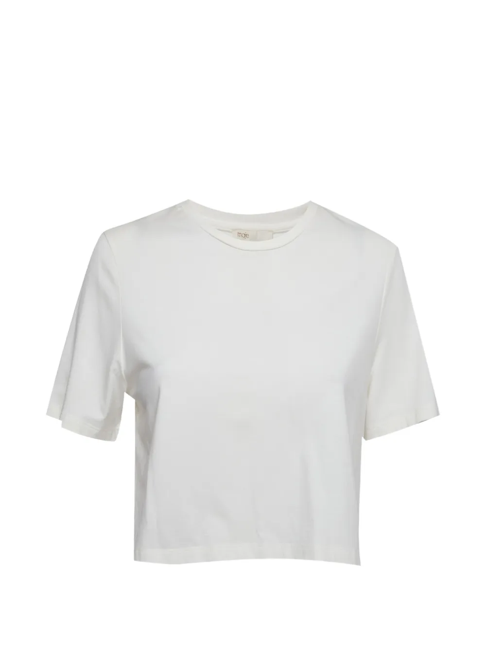 Maje round-neck cropped T-shirt - Bianco
