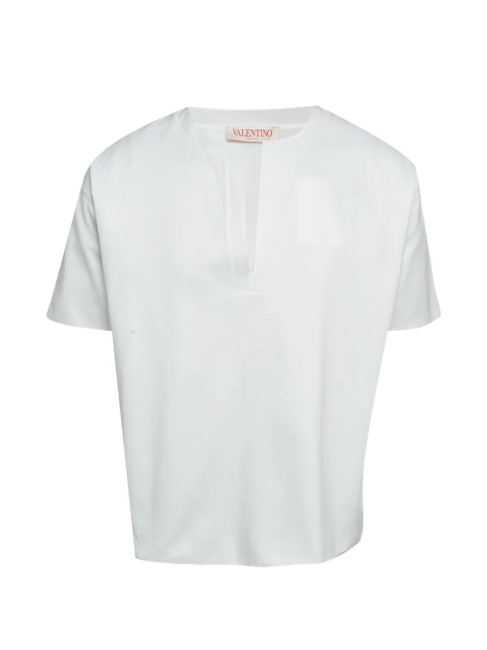 Valentino Garavani Pre-Owned short-sleeve split-neck cotton T-shirt - White