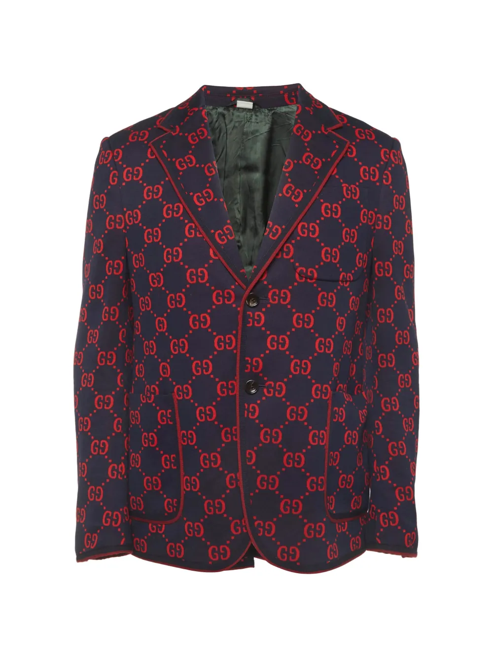 Gucci Pre-Owned GG jacquard knit blazer - Blu