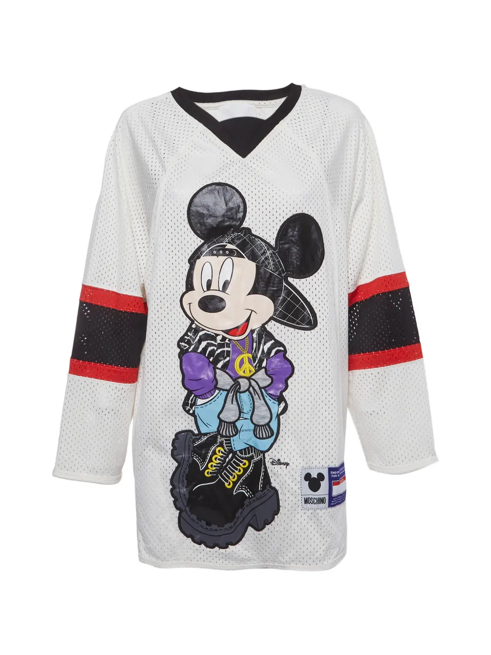 Moschino Pre-Owned Mickey Mouse graphic mesh top - Bianco