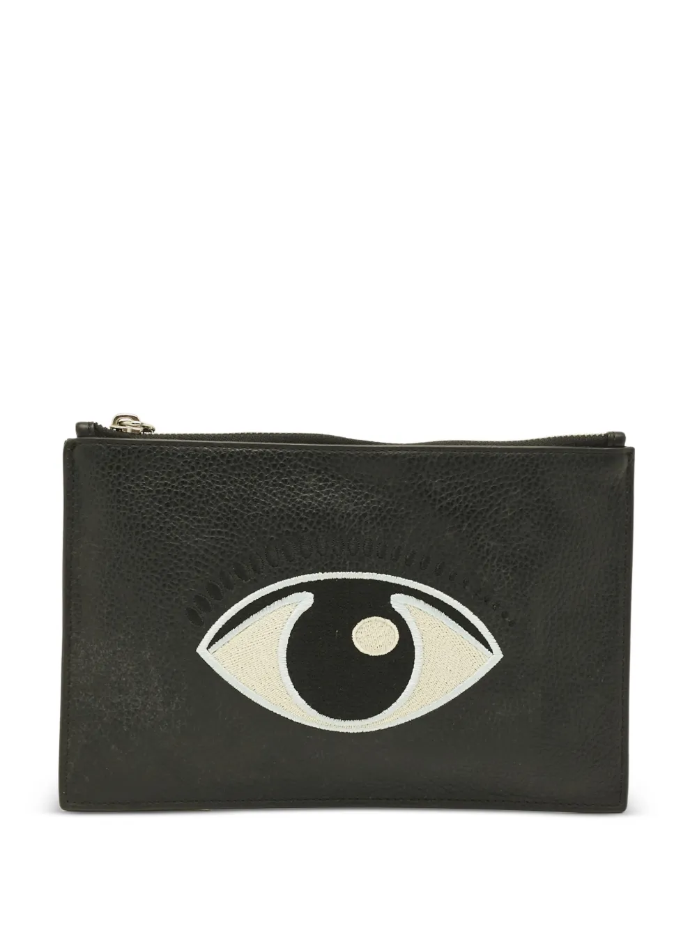 Pre-owned Kenzo Eye-embroidered Pouch In Black