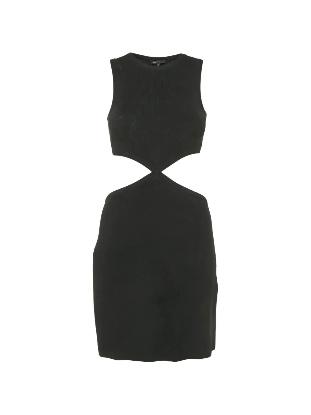 Maje rib-knit open-waist mini dress - Nero