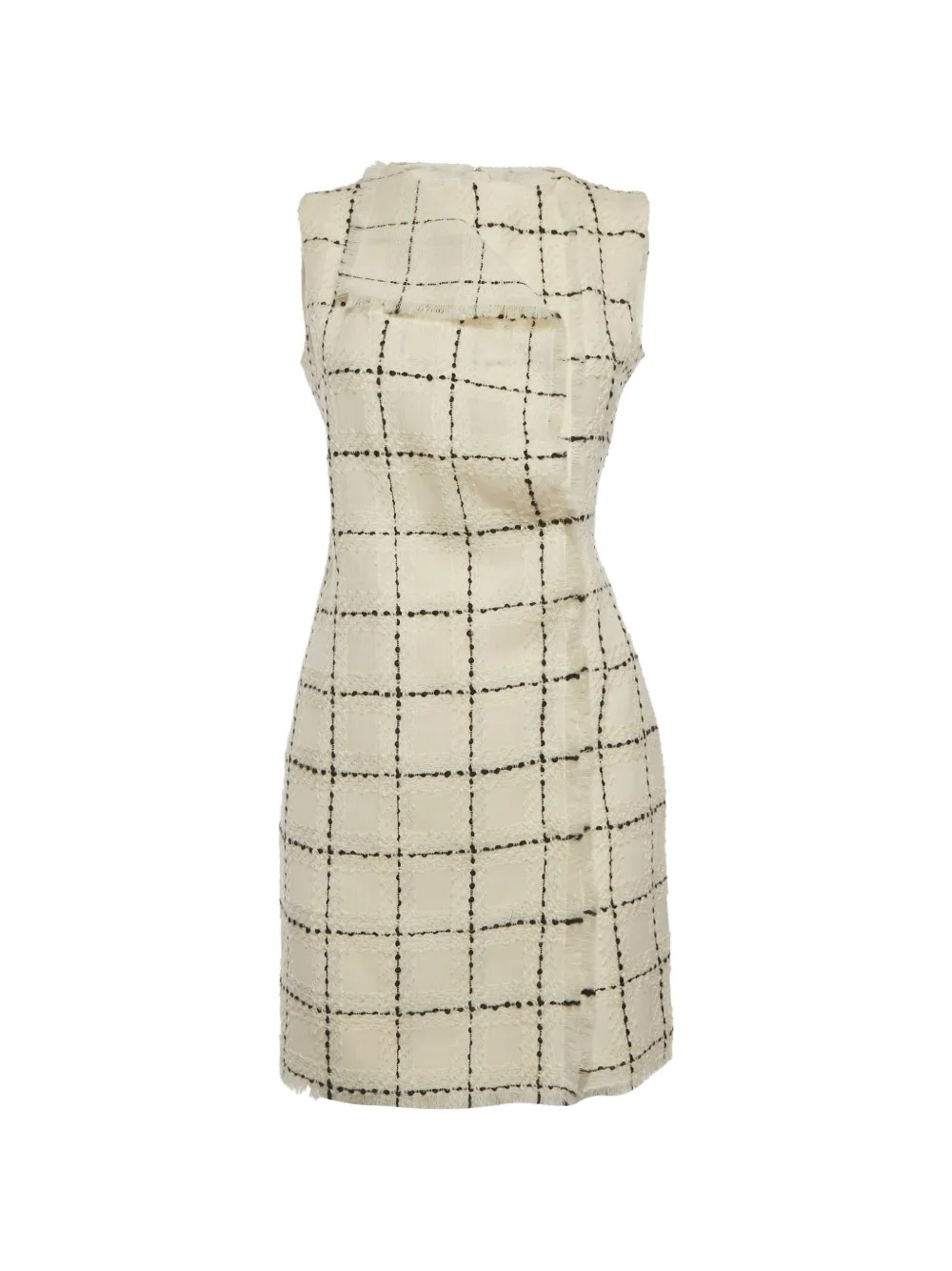 Oscar de la Renta Pre-Owned Abito corto a quadri in tweed - Toni neutri