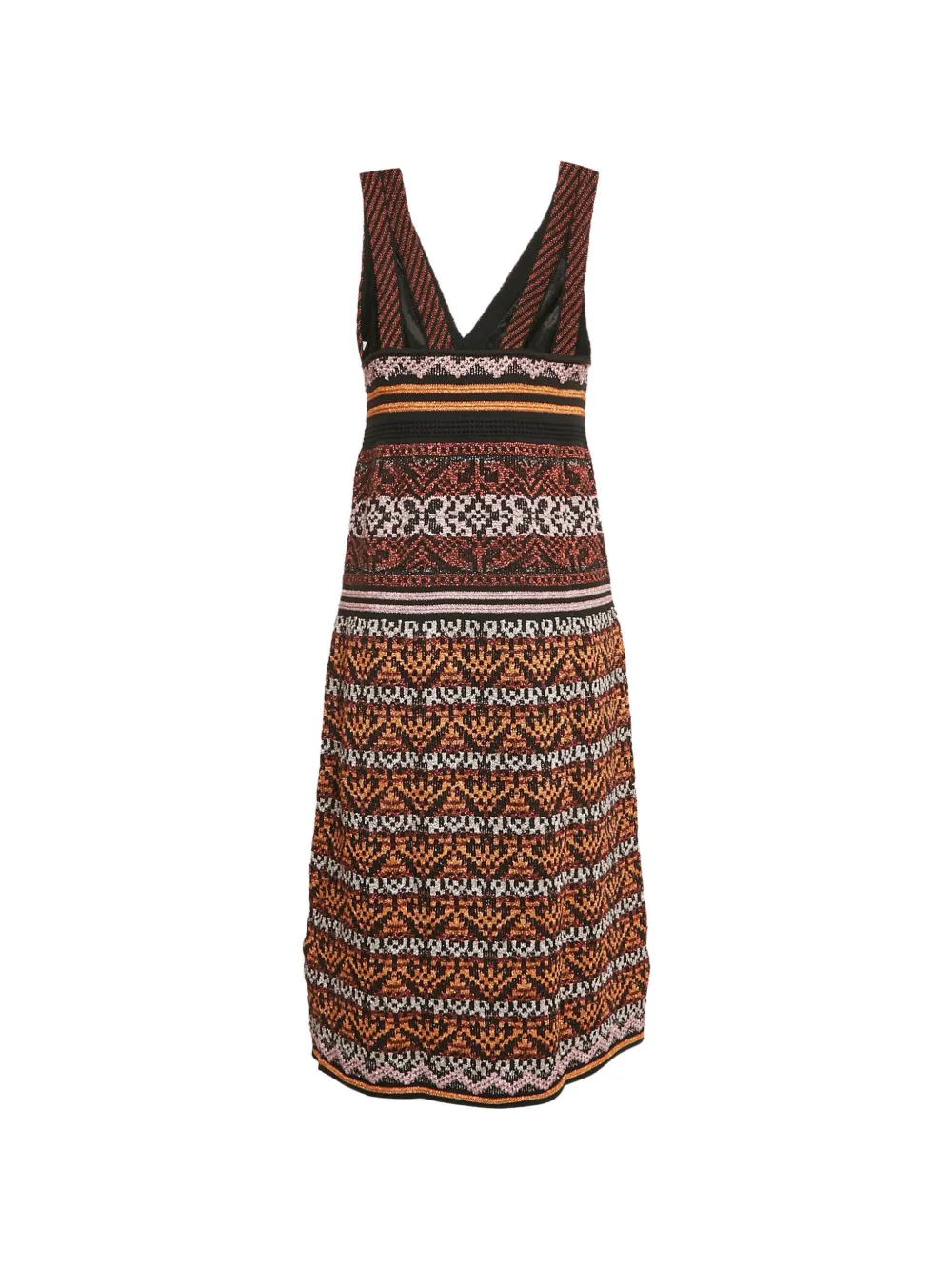 Missoni Pre-Owned Lurex-knit V-neck midi dress - Nero