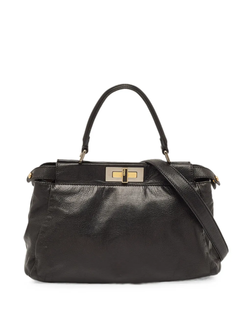 Fendi Pre-Owned Borsa a spalla Peekaboo media 2010 - Nero