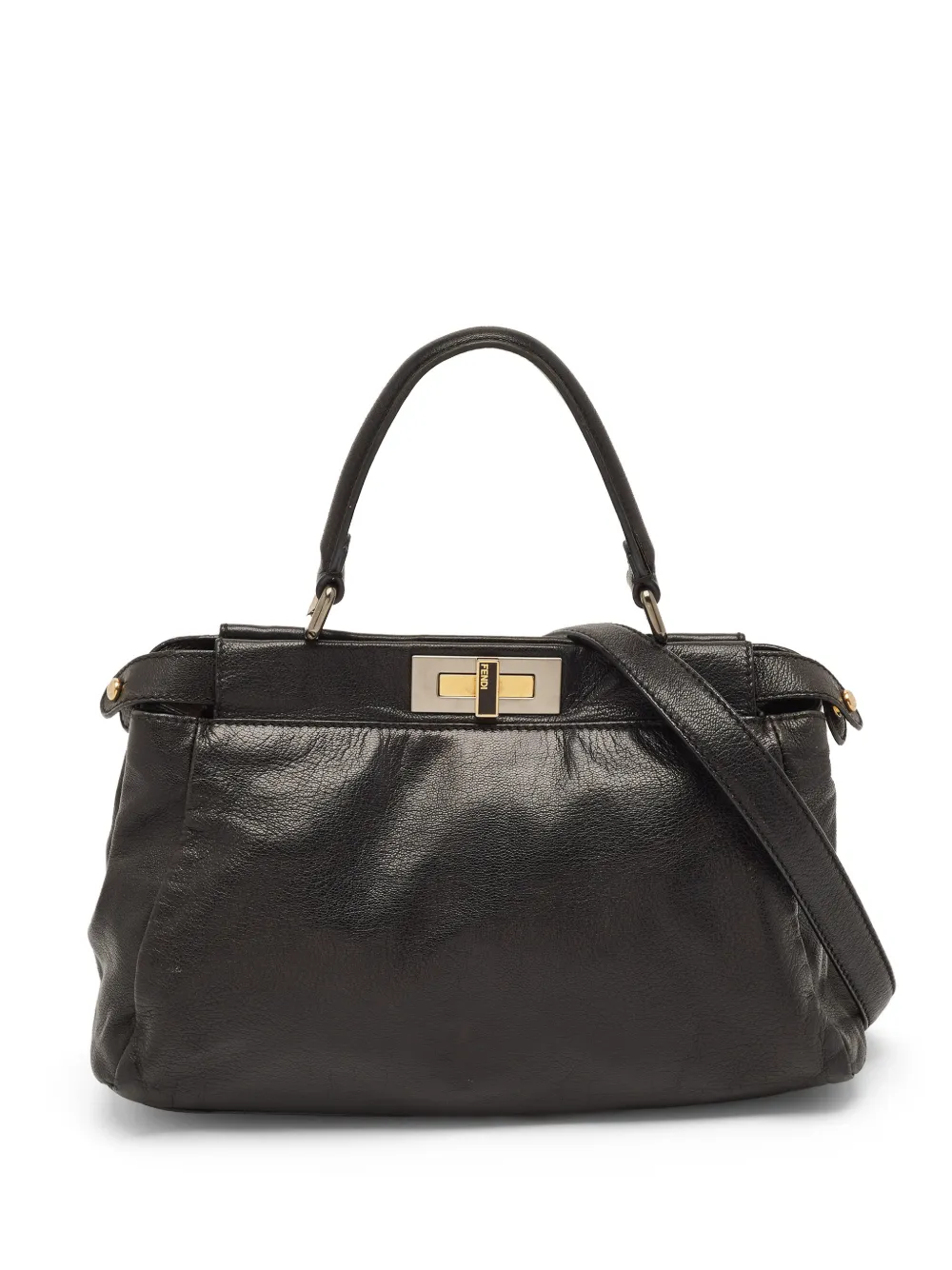 Fendi Pre-Owned Borsa a spalla Peekaboo media 2010 - Nero