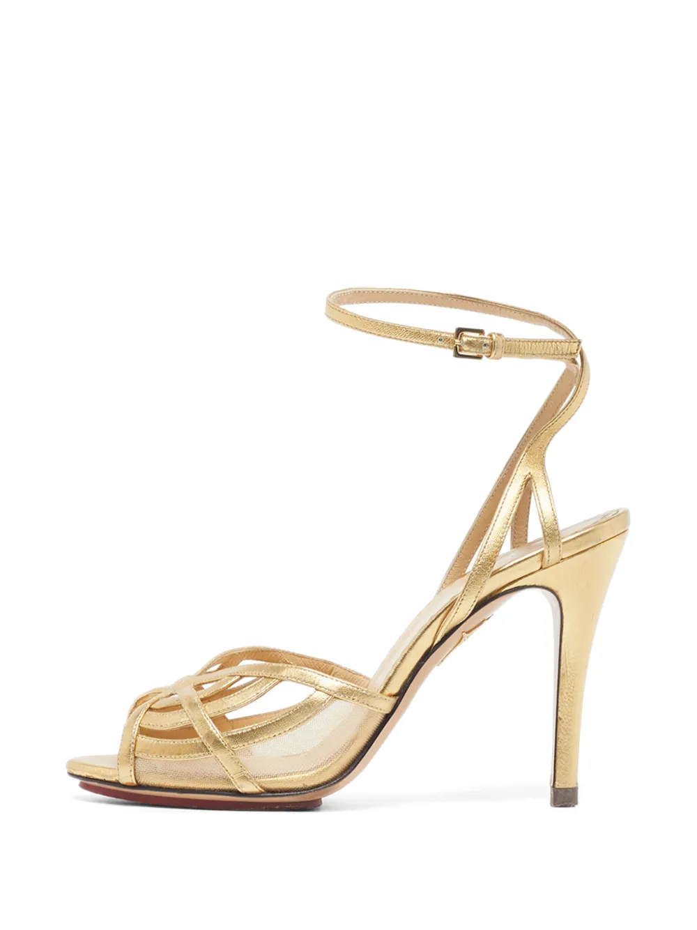 Charlotte Olympia Olympia leather heeled sandals - Oro