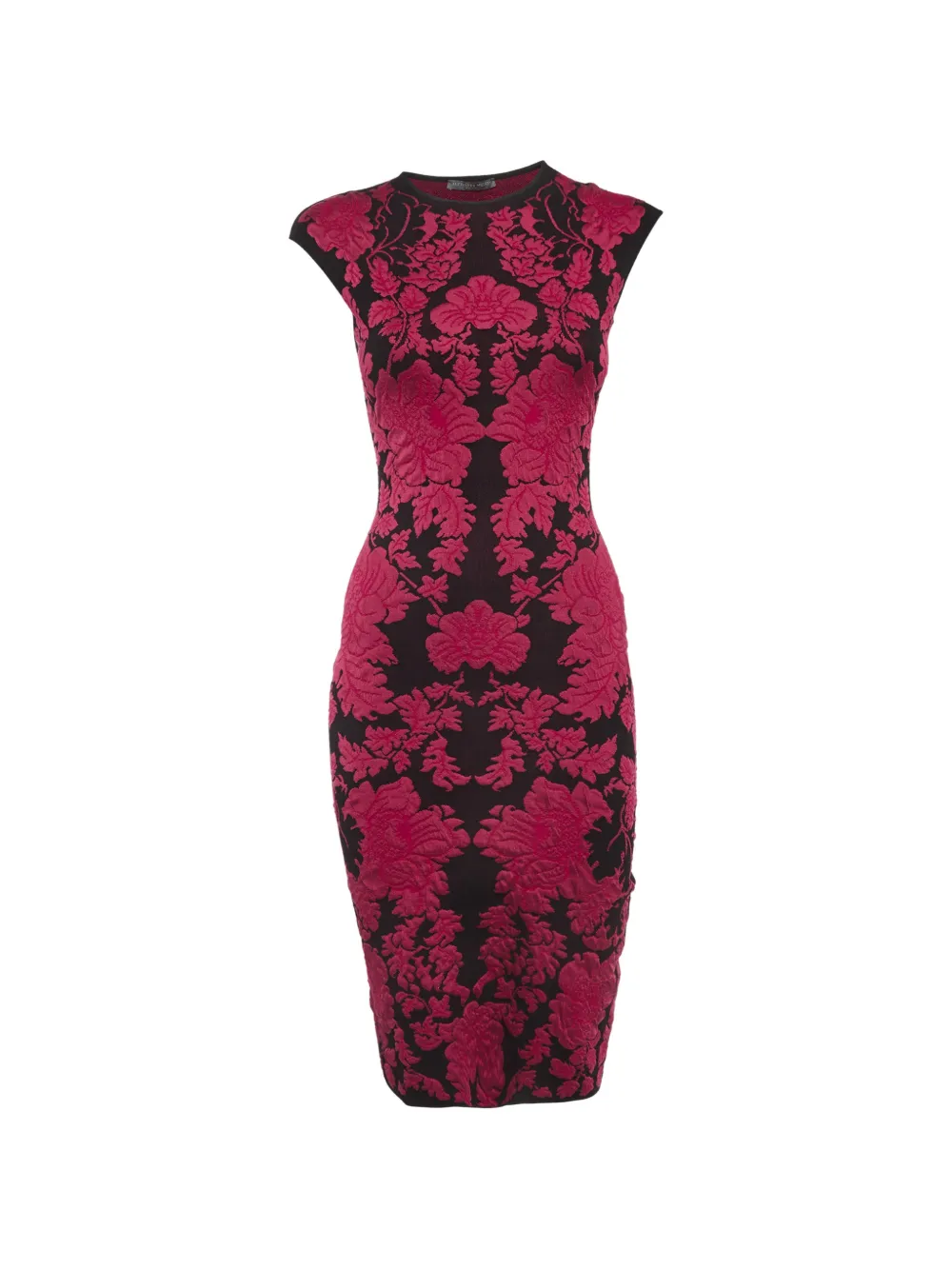 Alexander McQueen Pre-Owned floral-jacquard midi dress - Red