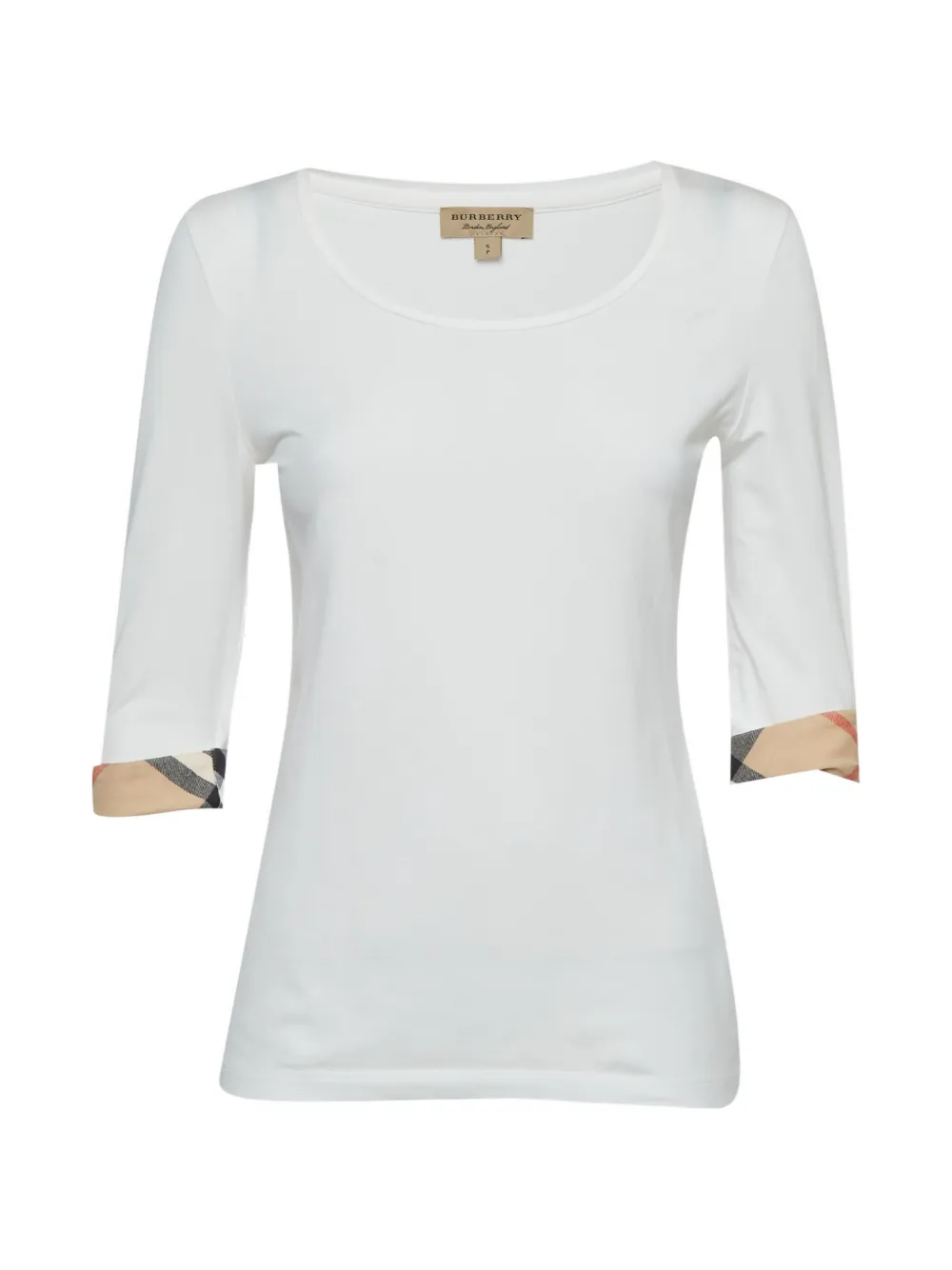 Burberry Pre-Owned Nova Check scoop neck top - Bianco