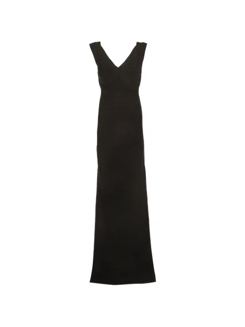 Hervé Léger Pre-Owned robe longue en maille nervurée